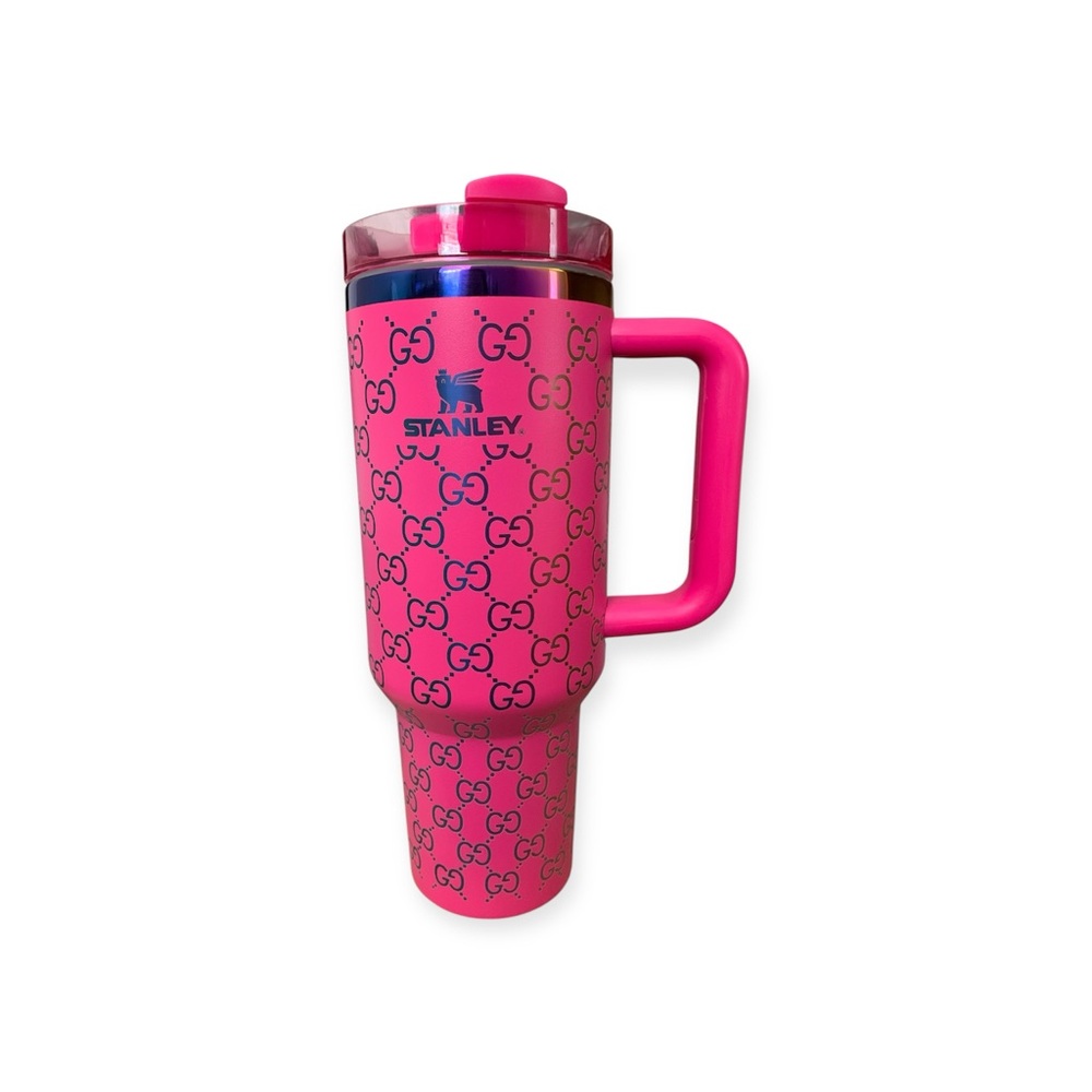 Stanley Vibrant Hot Pink Tumbler with Pattern